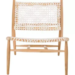 Kirklands Home Leather Woven Accent Chair White Best