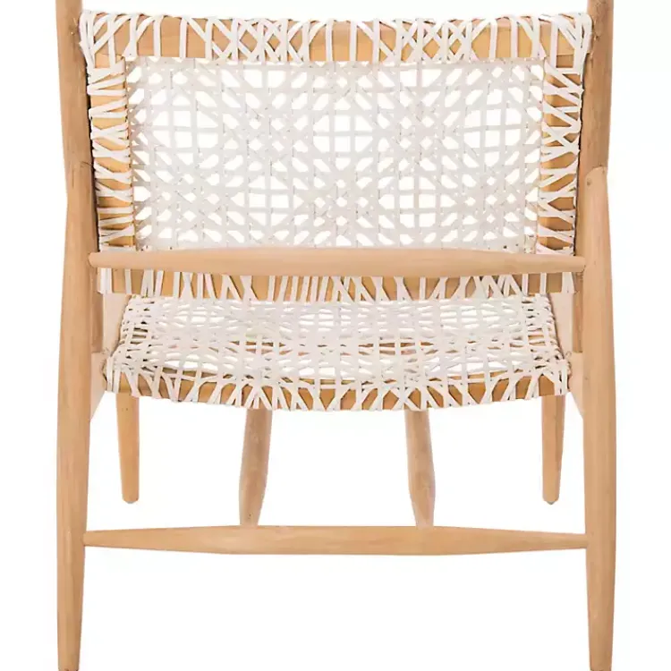 Kirklands Home Leather Woven Accent Chair White Best