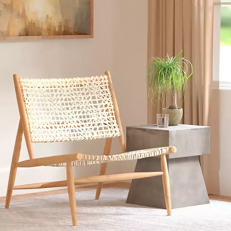 Kirklands Home Leather Woven Accent Chair White Best