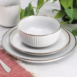 Kirklands Home Leo Stoneware 16-pc. Dinnerware Set White Sale