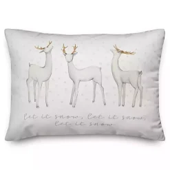 Pillows>Kirklands Home White Let it Snow Reindeer Christmas Accent Pillow