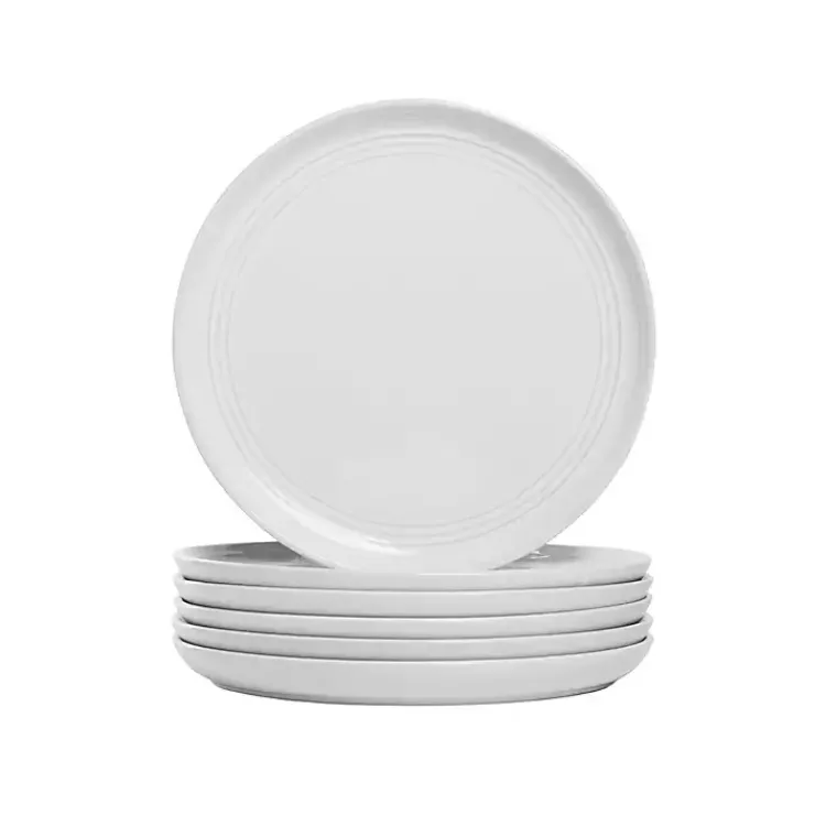 Kirklands Home Linear Salad Plates, Set of 6 White Hot