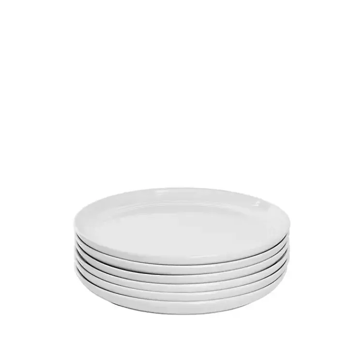 Kirklands Home Linear Salad Plates, Set of 6 White Hot