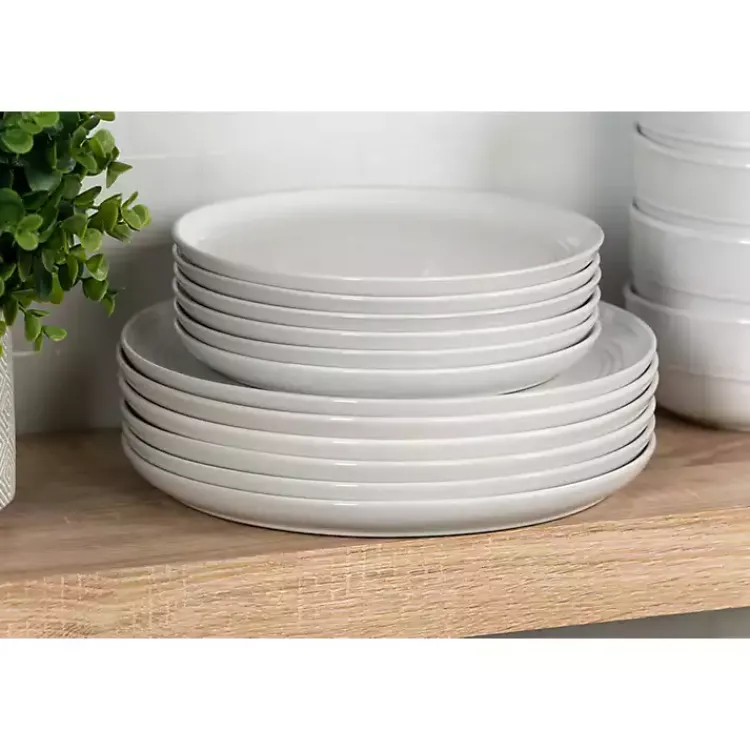 Kirklands Home Linear Salad Plates, Set of 6 White Hot