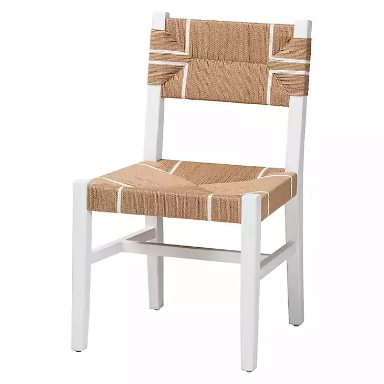 Kirklands Home White Mahogany Woven Talli Dining Chair Tan Hot