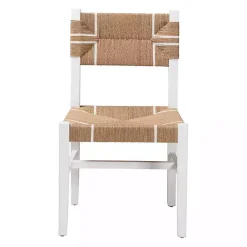 Kirklands Home White Mahogany Woven Talli Dining Chair Tan Hot