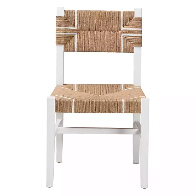 Kirklands Home White Mahogany Woven Talli Dining Chair Tan Hot