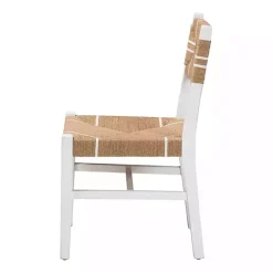 Kirklands Home White Mahogany Woven Talli Dining Chair Tan Hot