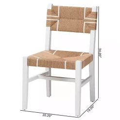 Kirklands Home White Mahogany Woven Talli Dining Chair Tan Hot