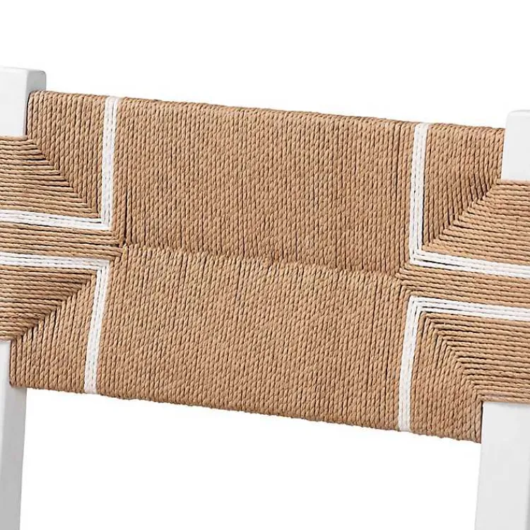 Kirklands Home White Mahogany Woven Talli Dining Chair Tan Hot