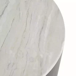 Kirklands Home Marble & Black Metal Storage Coffee Table White Hot