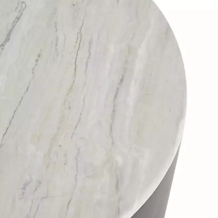 Kirklands Home Marble & Black Metal Storage Coffee Table White Hot