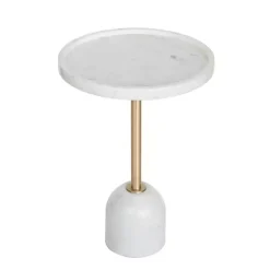 Kirklands Home Marble & Gold Cocktail Table White Sale
