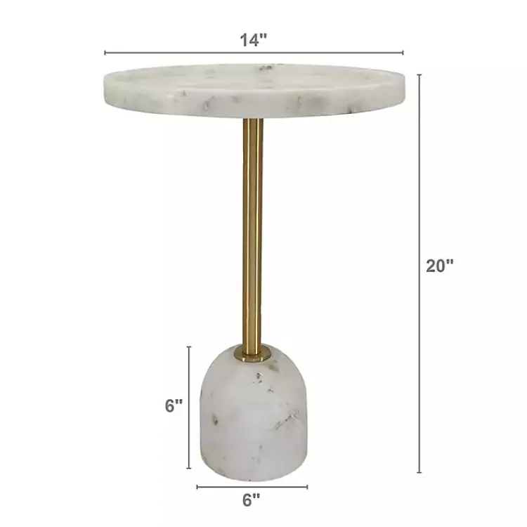Kirklands Home Marble & Gold Cocktail Table White Sale
