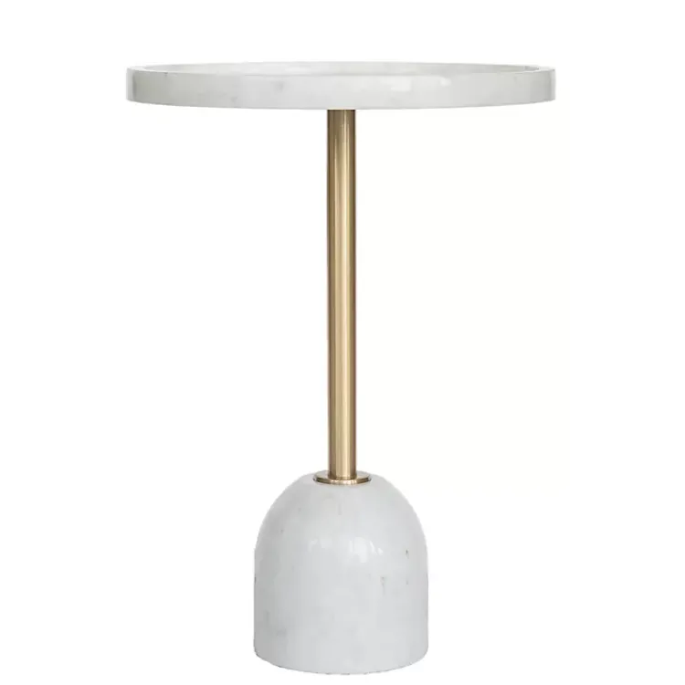 Kirklands Home Marble & Gold Cocktail Table White Sale
