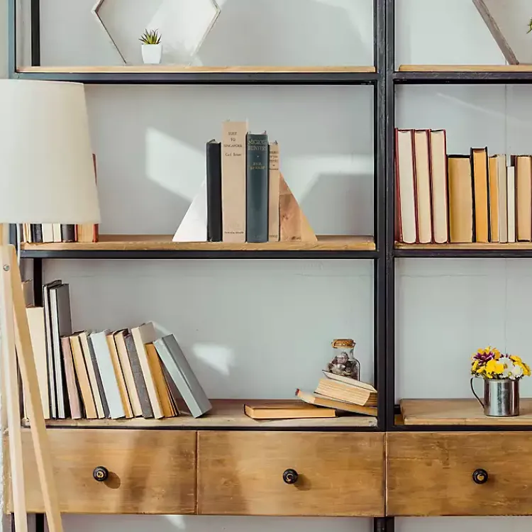 Decorative Accents>Kirklands Home White Marble & Mango Wood Bookends