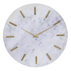 Kirklands Home White Marble and Gold Accent Wall Clock, 20 in. Online