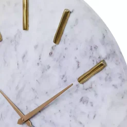Kirklands Home White Marble and Gold Accent Wall Clock, 20 in. Online