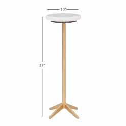Kirklands Home Marble and Gold Base Cocktail Table White Clearance