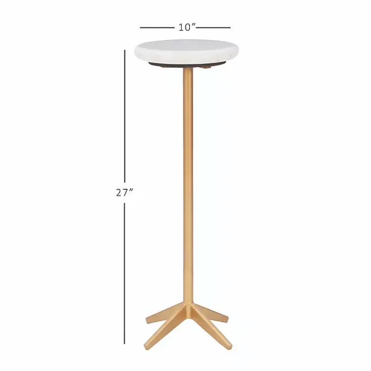 Kirklands Home Marble and Gold Base Cocktail Table White Clearance