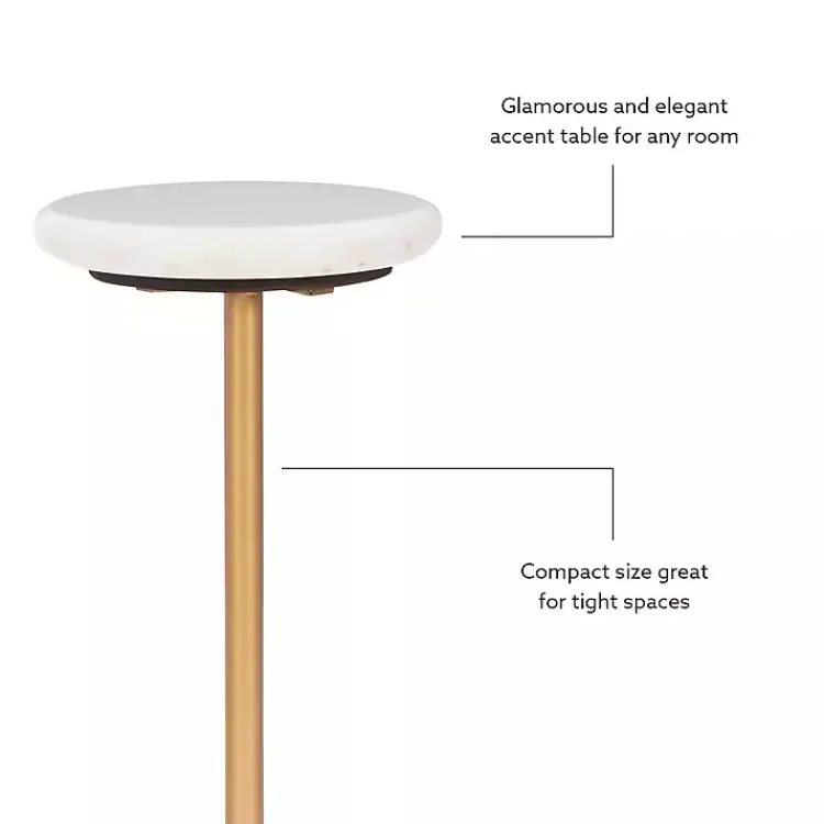 Kirklands Home Marble and Gold Base Cocktail Table White Clearance