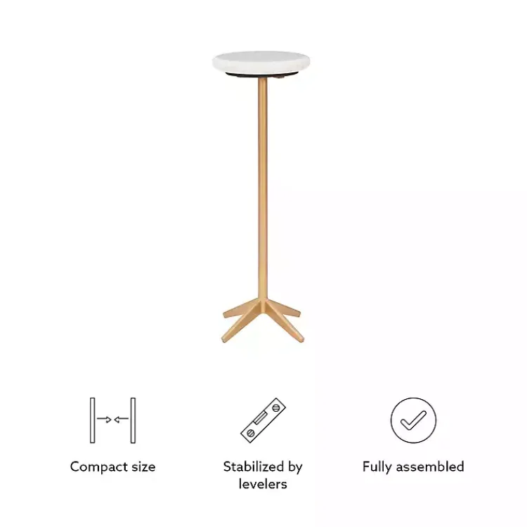 Kirklands Home Marble and Gold Base Cocktail Table White Clearance