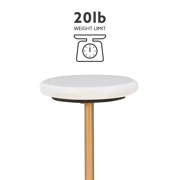 Kirklands Home Marble and Gold Base Cocktail Table White Clearance