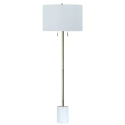 Kirklands Home Marble Column Floor Lamp White New
