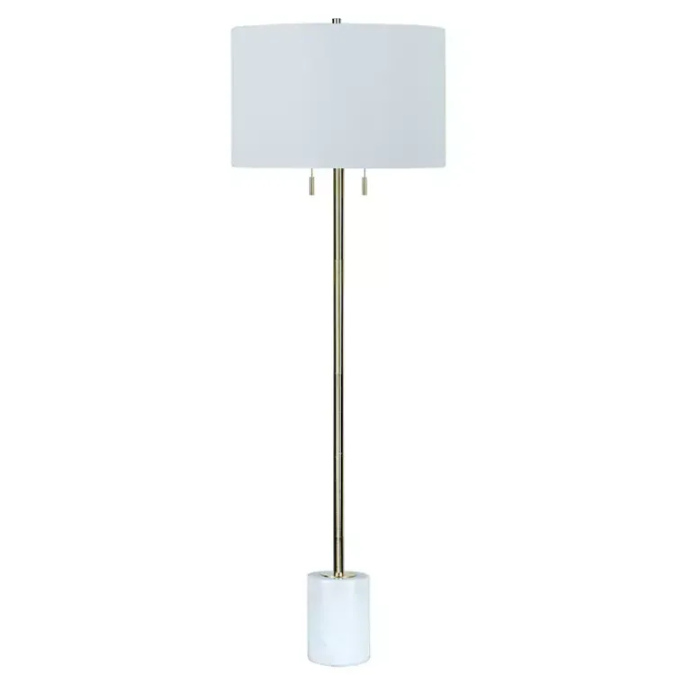 Kirklands Home Marble Column Floor Lamp White New