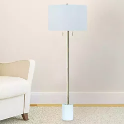 Kirklands Home Marble Column Floor Lamp White New