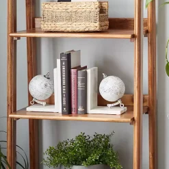Decorative Accents>Kirklands Home Marble Globe Bookends, Set of 2 White