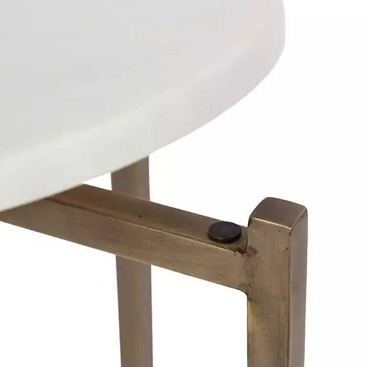 Kirklands Home Marble Gold Accent Table White