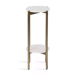 Kirklands Home Marble Gold Accent Table White