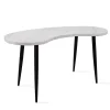 Kirklands Home White Marble Kidney Shaped Desk