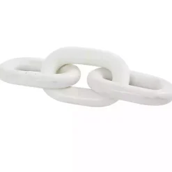 Statues & Figurines>Kirklands Home Marble 3-Link Chain Sculpture White