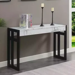 Kirklands Home Marble Monterey Console Table White