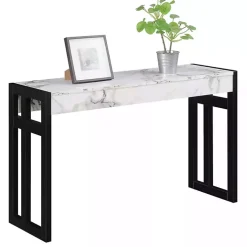 Kirklands Home Marble Monterey Console Table White