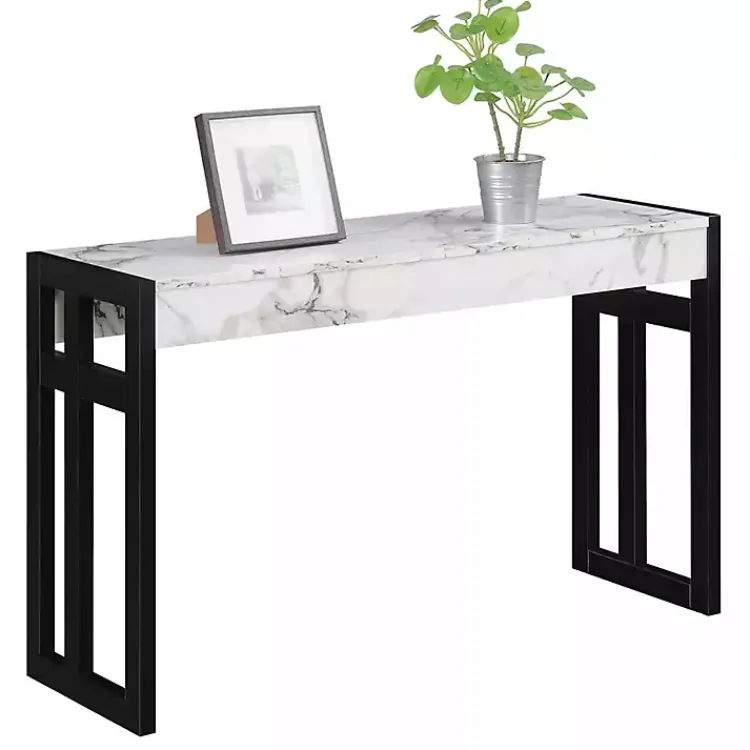 Kirklands Home Marble Monterey Console Table White