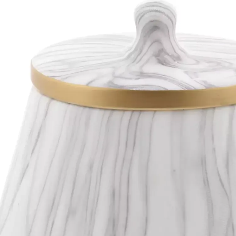 Decorative Bowls & Jars>Kirklands Home White Marble Oval Jar