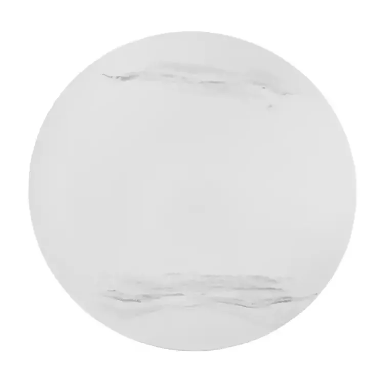Kirklands Home Marble Round Black Loxley Coffee Table White