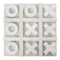 Decorative Accents>Kirklands Home Marble Tic Tac Toe Game Set White