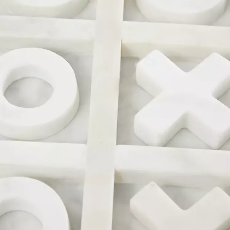 Decorative Accents>Kirklands Home Marble Tic Tac Toe Game Set White