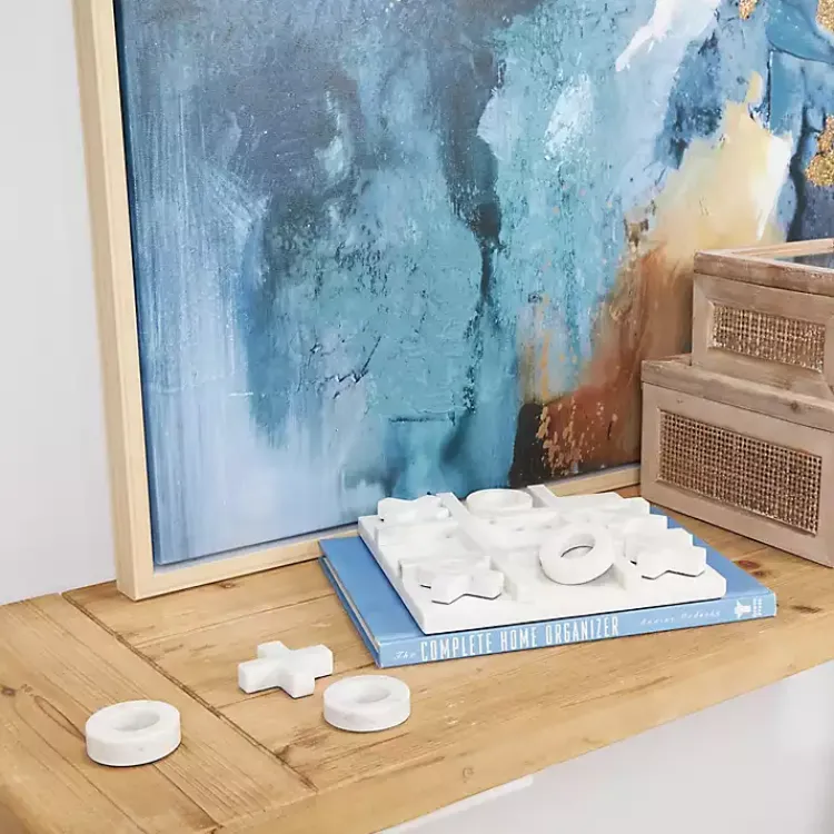 Decorative Accents>Kirklands Home Marble Tic Tac Toe Game Set White