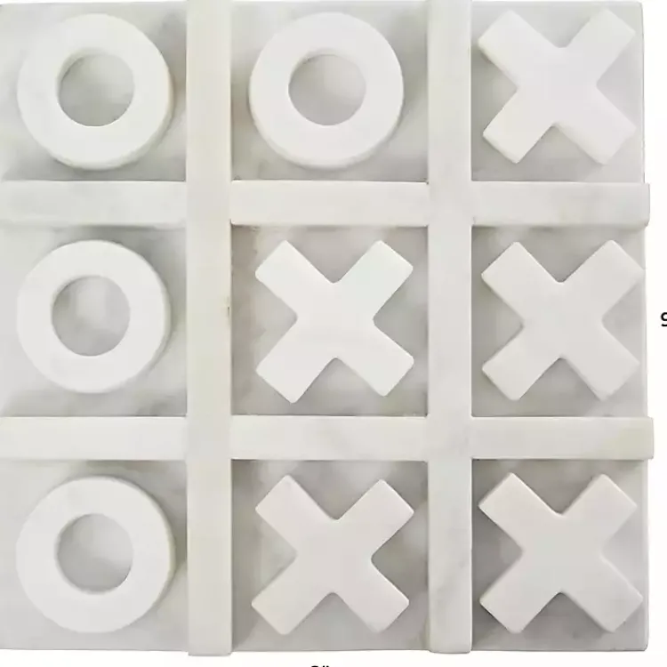Decorative Accents>Kirklands Home Marble Tic Tac Toe Game Set White