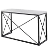 Kirklands Home White Marble Top Sabin Metal Base Sofa Table Sale