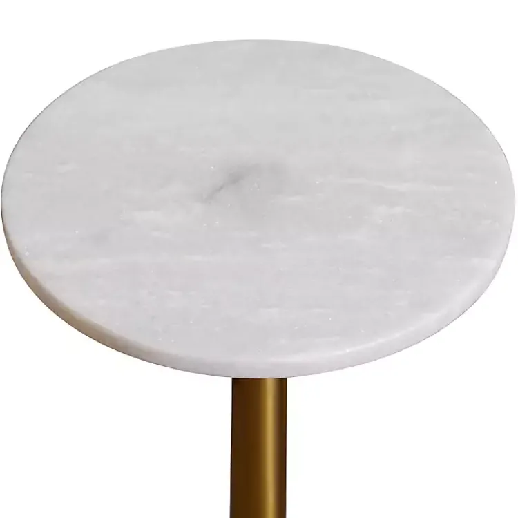 Kirklands Home White Marble Top Tapered Base Accent Table, 12 in. Hot