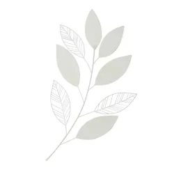 Kirklands Home White Metal and Reed Leaf Wall Plaque