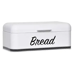 Kirklands Home Metal Bread Box White Outlet