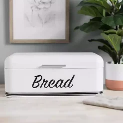 Kirklands Home Metal Bread Box White Outlet