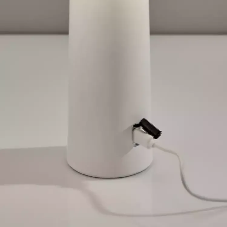 Kirklands Home Metal Dome Frosted Light Cordless Table Lamp White Online
